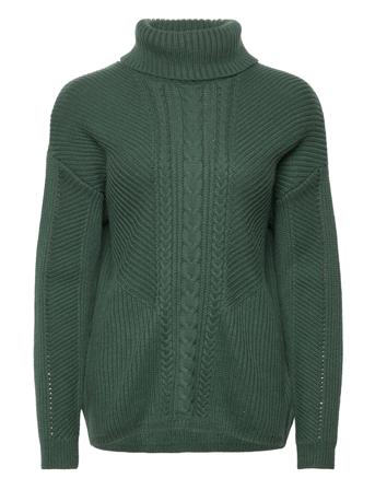 Ls Dawna Cable Turtleneck Swtr Turtleneck Rullekravetrøje Grøn GUESS Jeans