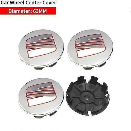 4 stk. 56 / 63 mm Bilhjul Centerkapsler Nav Fælgdæksel Kompatibel med Seat Leon Alhambra Toledo Cupra Arona Ibiza Altea Cordoba Støvdæksel-WELLNGS