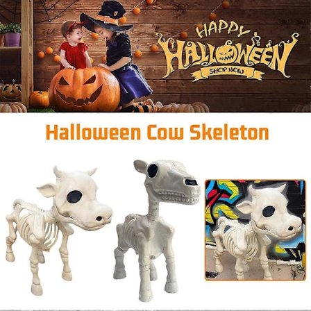 Halloween Ko Skelett Dekoration Skalle Ko Staty Utomhus Skulptur Rekvisita