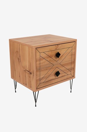 Hanah Home - Yöpöytä Luna - Tummanharmaa - Ruskea - Yöpöydät - - Homeroom