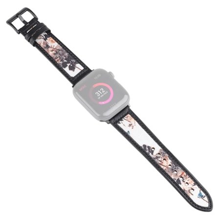 Apple Watch (45 mm) klockarmband i äkta läder med tuschmålning - Brun