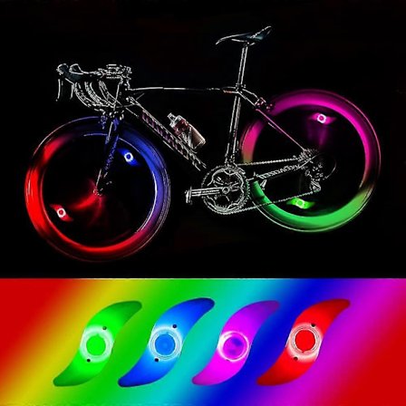 X LED Cykelhjul Lys, Vandtæt LED Cykelhjul Lys med 3 Blinkende Tilstande LED Cykelhjul Lys til Voksen- og Børnecykler - Rød (FMY)