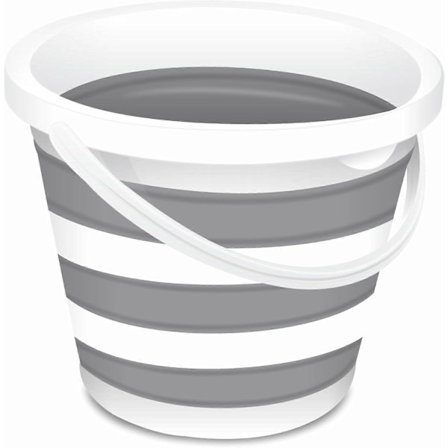 Hopfällbar hink 10L | Stor hopfällbar hink, bärbar vattenhink för fiske, camping, tvätt, strand - 10 liter (grå)