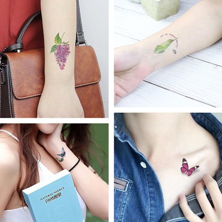 Paket med 10 ark tillfälliga tatueringar model 1