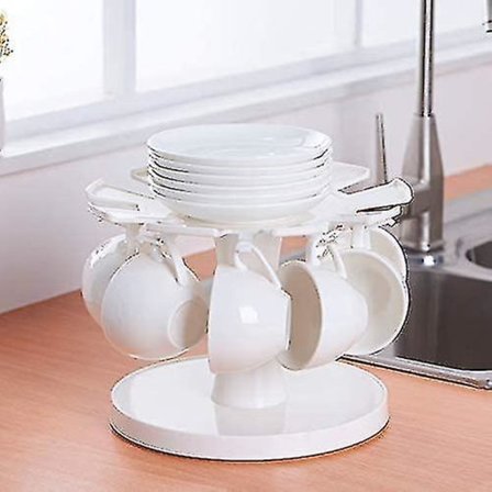 360 roterende holder for kaffekopper, tekopper og fat, for hjem, kjøkken, kontor, bar