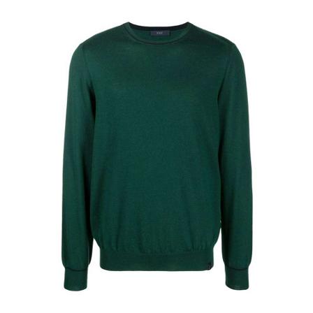 Fay Round-neck Strik Grøn, Herre Strik, Størrelse: L
