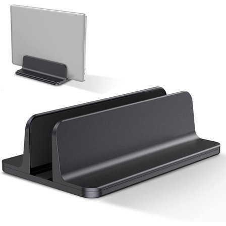 Sort - Vertikal bærbar computer stand, justerbart aluminiumsstativ til Mac