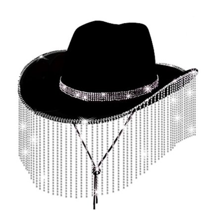 Rhinestone Cowgirl Hat West Cowgirl Hats SVART