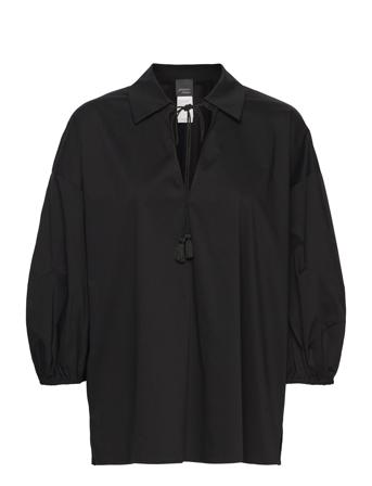 Fine Blouses Short-sleeved Svart Persona By Marina Rinaldi*Betinget Tilbud