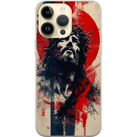 Kompatibelt Genomskinligt Skal till Apple iPhone 14 Pro Max Jesus med kors – kristet motiv med stark symbolik om tro och hopp
