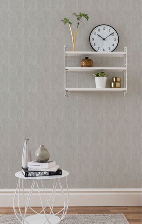 Duro Linjelek 385-03 Tapet Duro 1900 Gråvit, Färg & tapeter