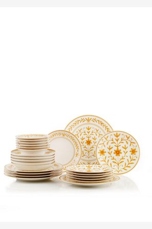 Hermia - Middagssæt (24 dele) Daisy - Gul - Servicesæt - Fra Homeroom