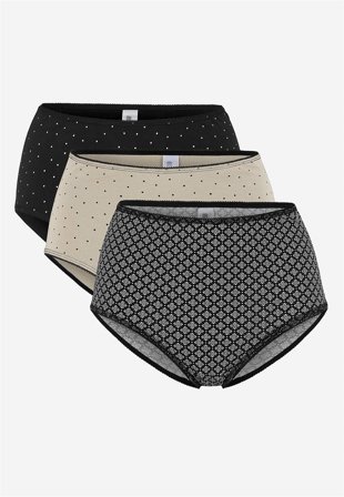 Cellbes of Sweden - Truse 3-pack i beige / svart for damer i størrelse 34/36