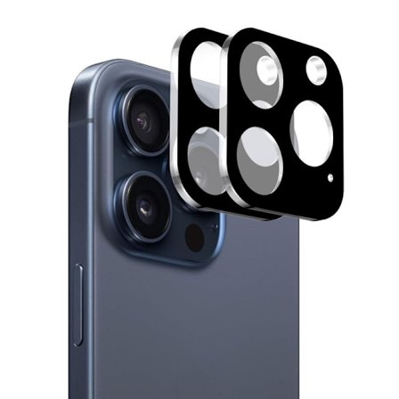 ENKAY iPhone 16 Pro Max/16 Pro Linsebeskytter Hærdet Glas Sort