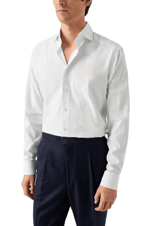 Eton Slim Fit Skjorta I Bomull & Siden Skjortor Herr Blå 40