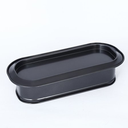Kaka bakform i rostfritt stål, svart, lätt att ta bort, enkel matfrisättning och rengöring 31,5 * 12,5 * 8,5 cm