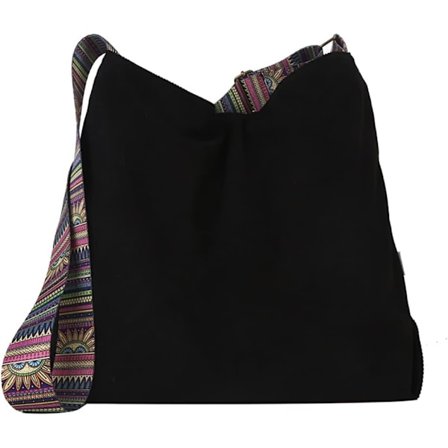Fløjls Crossbody Tote Taske til Kvinder, Casual Skuldertaske Tote Taske Stor Kapacitet Shopping Crossbody Taske (Sort)