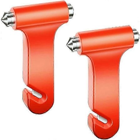 Bilsikkerhedshammer Sæt med 2 Nødudgangsværktøj Bilrude Glas Hammer Breaker og Sikkerhedssele