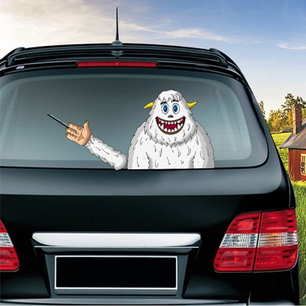 (1 paketti) Joulupukki-pyyhkijän tarra Irrotettava auton takalasin pyyhkijän tarra Auton tarra (lumimonsteri)