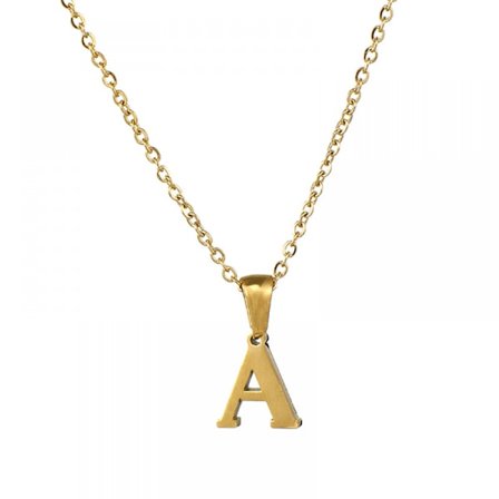 Halsband med initialer för kvinnor, 18K guldpläterat namn halsband, låt