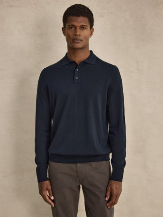 Marineblaues Poloshirt Regular Fit