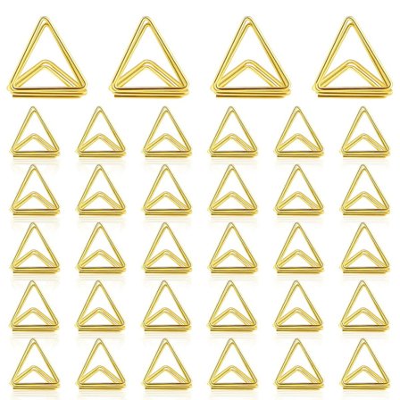 24 stk. bordkortholder til bryllup, bordnummerholder, trekantformet bordkortholder, fotoholder, standklemme