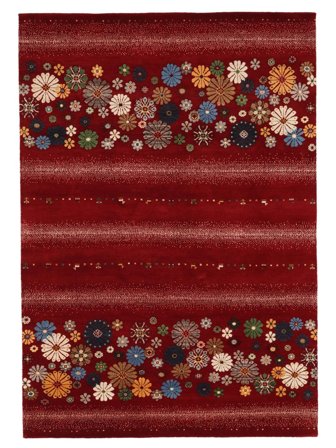 Gabbeh Loribaft Vloerkleed Handgeknoopt 172X245 Donkerrood/Zwart India