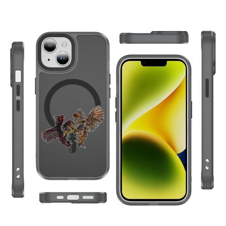 Creative Painted Pattern Frosted Magsafe Magnetic Phone Case Lämplig för Iphone och andra modeller Style G Transparent Black Ypcx0324