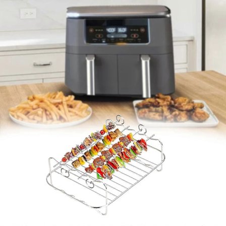 Air Fryer -teline höyrytystelineet keittiö monitoiminen kaksikerroksinen ruostumattomasta teräksestä valmistettu setti neliömäiset grillit 