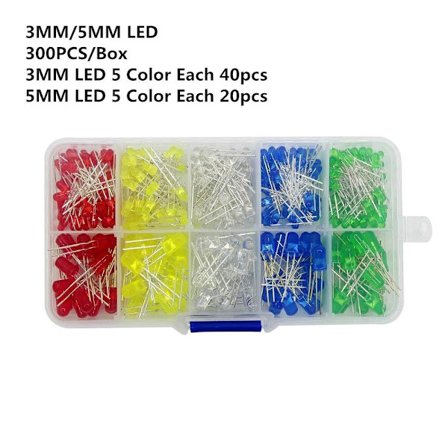 300 STK LED Diodes Lysemitterende Assorted Electronic Project Kit