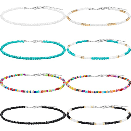 Perlekjede Tiny Beads Choker Boho Fargerik Regnbue Choker Cha