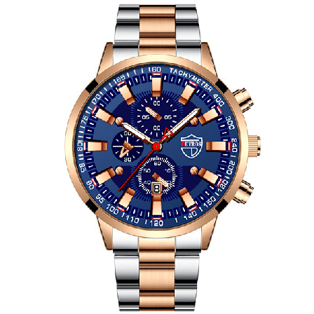 Mænds Sportsur Mode Forretning Rustfrit Stål Kvarts Lysende Kalender Casual Ur