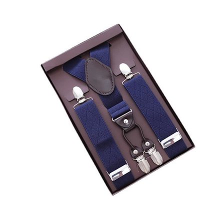 Y-formad hängslen med 4 clips för män, högelastiskt bälte