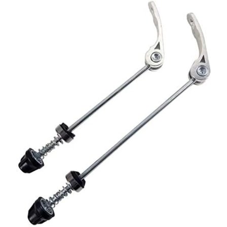 Landevei Terrengsykkel MTB Hjulnav Foran og Bak Hurtigkoblinger Hurtigutløser Spydbolt Spak Aksel QR 145/180 mm, et Par Sølv Sølv Sølv