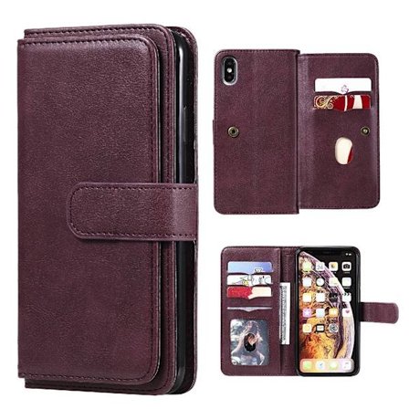 iPhone Xs Max etui med pung & 10 kortpladser – Rød