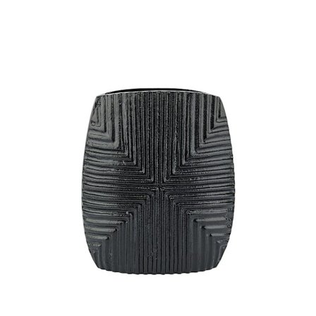 Musta alumiininen lineaarinen maljakko – 21x8x24 cm