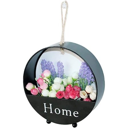 Hængende altanblomsterkrukke, metalblomsterkrukker med kroge til altan