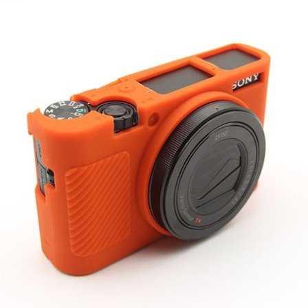 Sony DSC-RX100 Mark III, IV, M3 ja M4 muodikas kamerakotelo - Oranssi