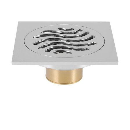 Messing Gulvafløb 100X100Mm Firkantet Anti-Lugt Lineær Bruseafløb Badeværelse Balkon Bruseafløb Hårstopper, A