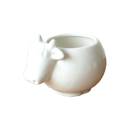 Søte dyreformede keramiske blomsterpotter sukkulent planter kaktusplante blomsterpotter (Kveg)