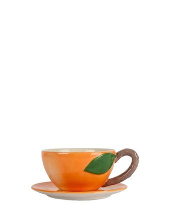 Byon Cup And Plate Peach - Orange - 30 CL