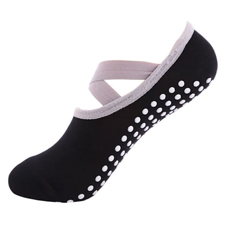 1 pari urheilullisia liukuestejoogasukkia naisille, nauhalliset pilates-sukat, balettikoron tanssisuoja