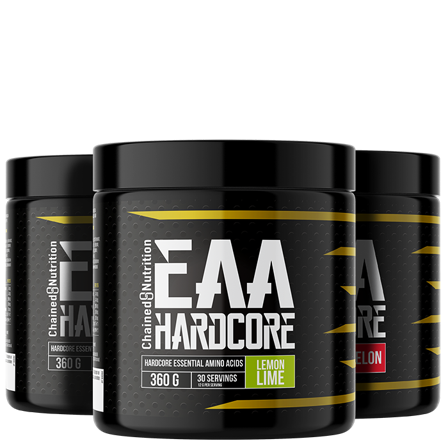 Chained Nutrition 3 x EAA Hardcore aminosyrer 360 g - Bodyman.dk