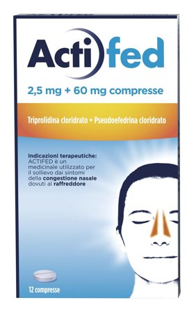 Actifed 2,5 mg 12 Compresse Congestione Nasale e Raffreddore