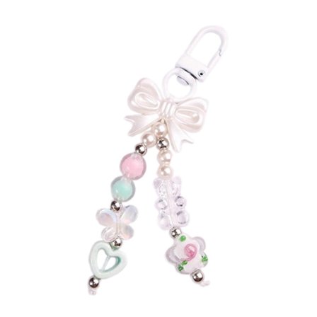 Sommerfugl Blomst Telefon Vedhæng Sløjfe Perlebesat Telefonkæde Aftagelig Telefon Snor Stilfuld Nøglering Taske Charm Dekorationer