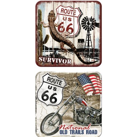 Glasunderlägg retro 2-pack 50-tal - Route 66 - Present