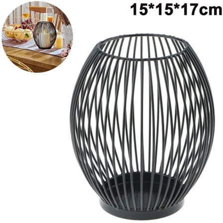 Musta metallilanka kynttilänjalka sisä- ja ulkokäyttöön, tapahtumiin, juhliin ja hääkoristeisiin