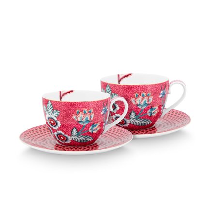 PIP Studio Flower Festival cappuccinokop 2-pak, rosa | KitchenOne