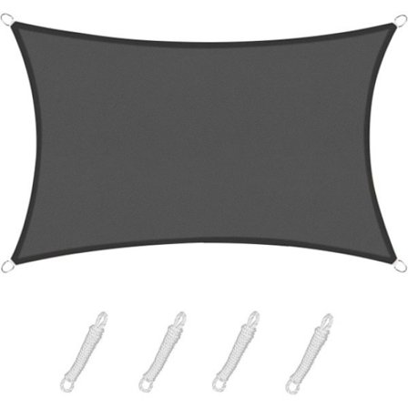 Rektangulär skuggskydd 2x5m, vattentät och motståndskraftig solskydd