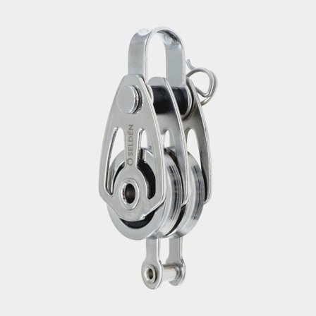 Bloco duplo com manilha Seldén BBB 25, fixo, com rolamento de esferas, com mordedor, para cabos Ø1 - 5 mm